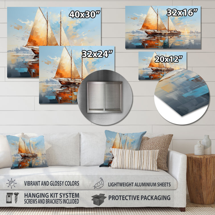 Latitude Run® Boat Minimalism Regatta I Boat Metal Wall Art Wayfair